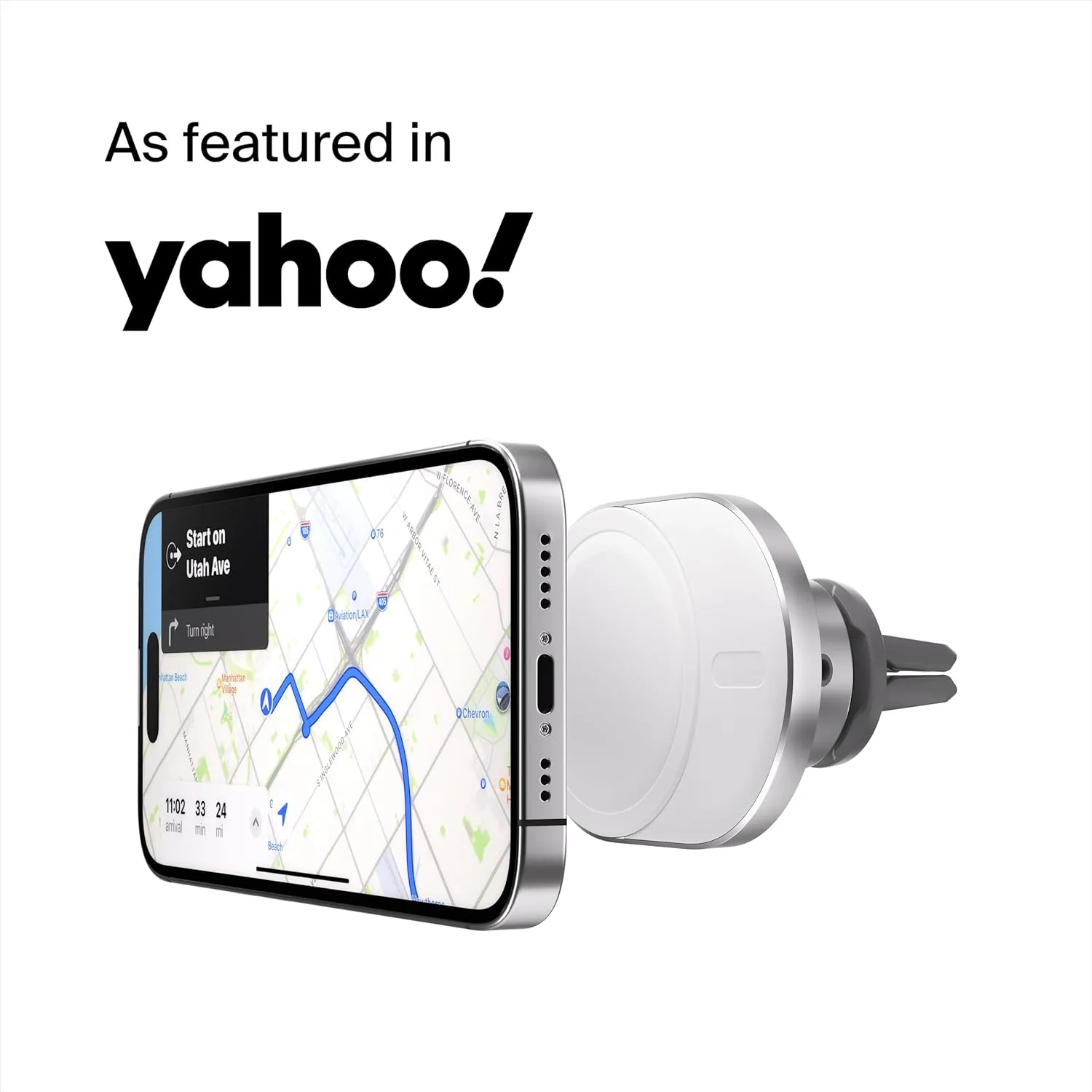Belkin MagSafe-Compatible Wireless Car Charger with 15W Fast Charging, Powerful Magnetic Vent Holder for iPhone 16, 15, 14