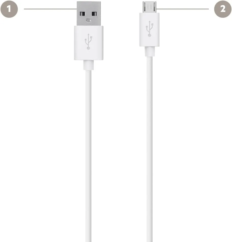 Belkin MIXIT Micro USB Cable for Samsung Phones (White, 4 Feet)