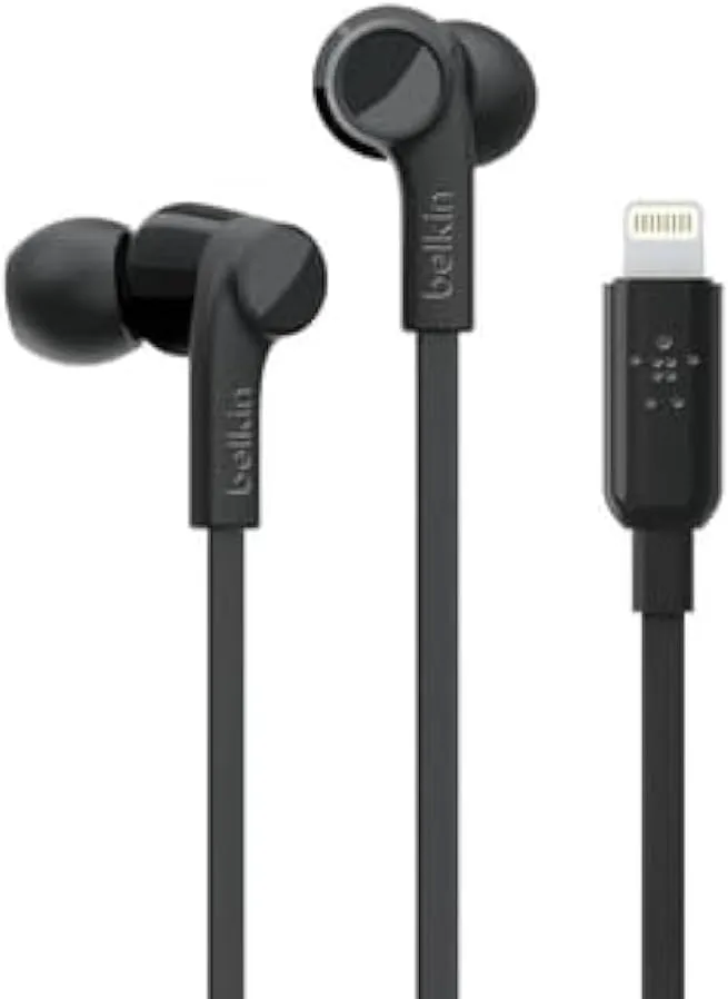 Belkin SOUNDFORM Wired Earbuds with Lightning Connector - Stereo - Black