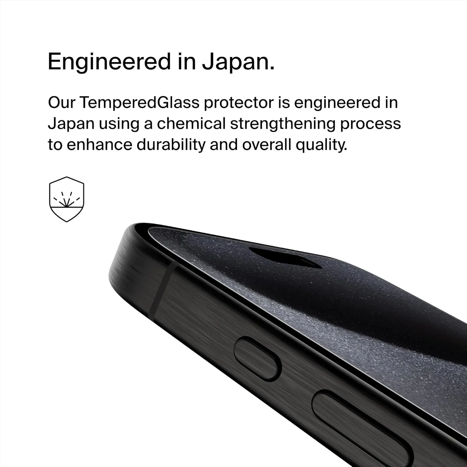 Belkin ScreenForce TemperedGlass Treated Screen Protector for iPhone 15 Pro Max - Slim & Scratch-Resistant