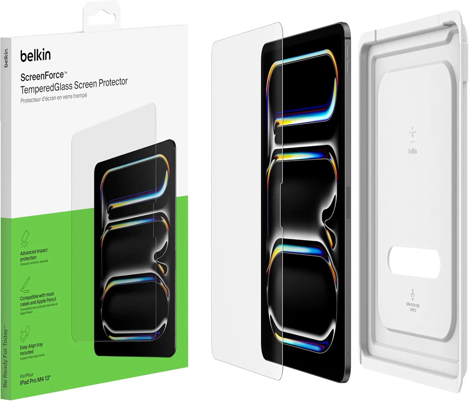 Belkin ScreenForce TemperedGlass Screen Protector for Apple iPad Pro 13" 7th Generation, Thin, Extra Durable