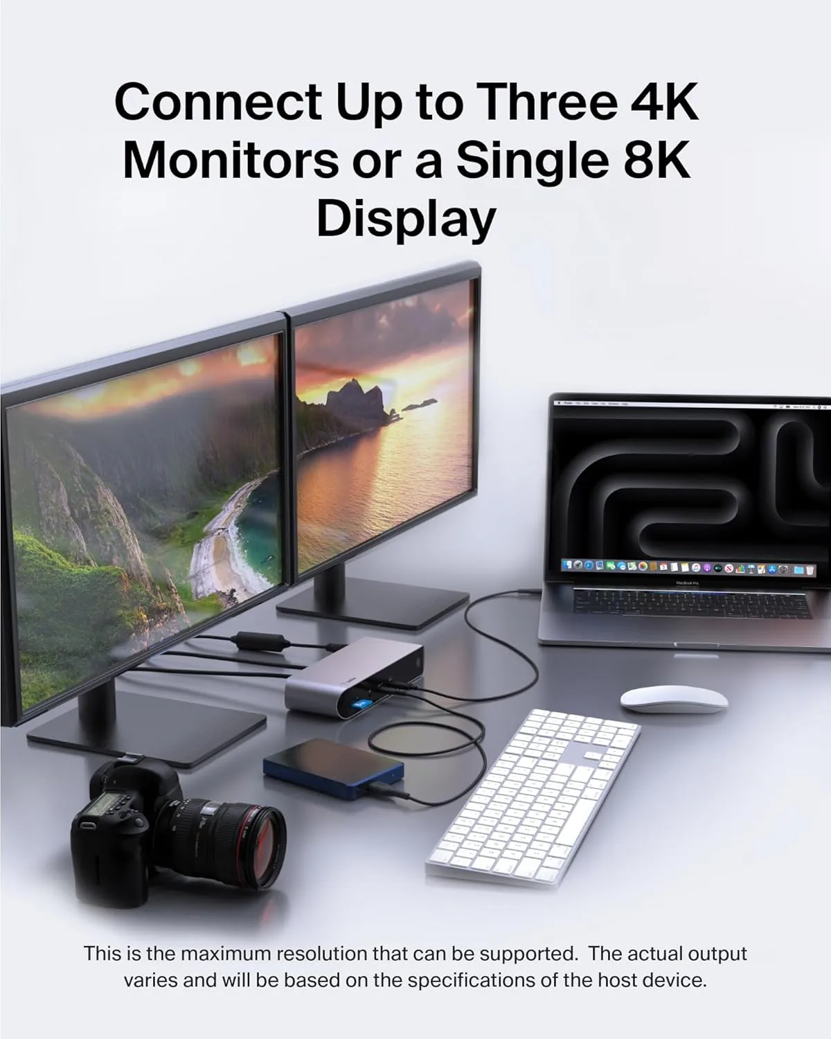 Belkin Thunderbolt 4 Docking Station with 90W Power Delivery for MacBook & Windows - 8K/Dual 4K Display, Thunderbolt 4 Cable