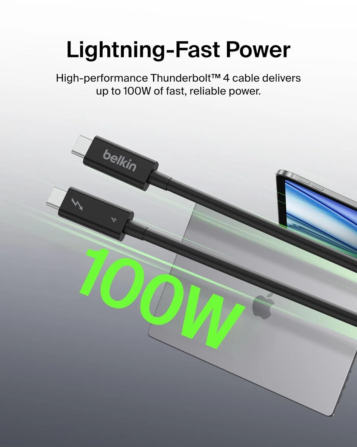 Belkin Thunderbolt 4 Cable USB-C to USB-C w/ 100W Power Delivery