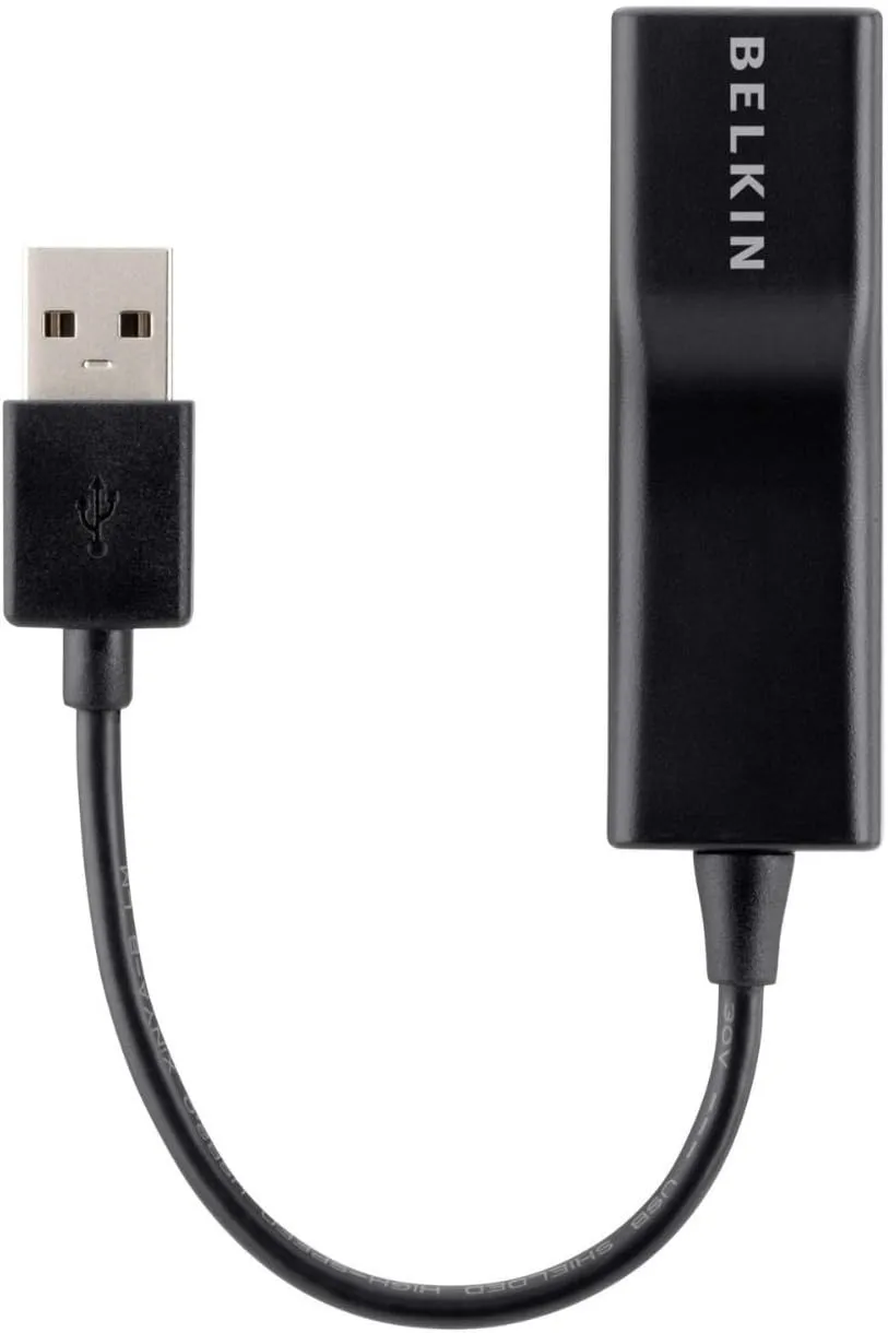 Belkin USB 2.0 ETHERNET Adapter - Network Adapter (Pack of 2) Silver 1 Count (Pack of 2)