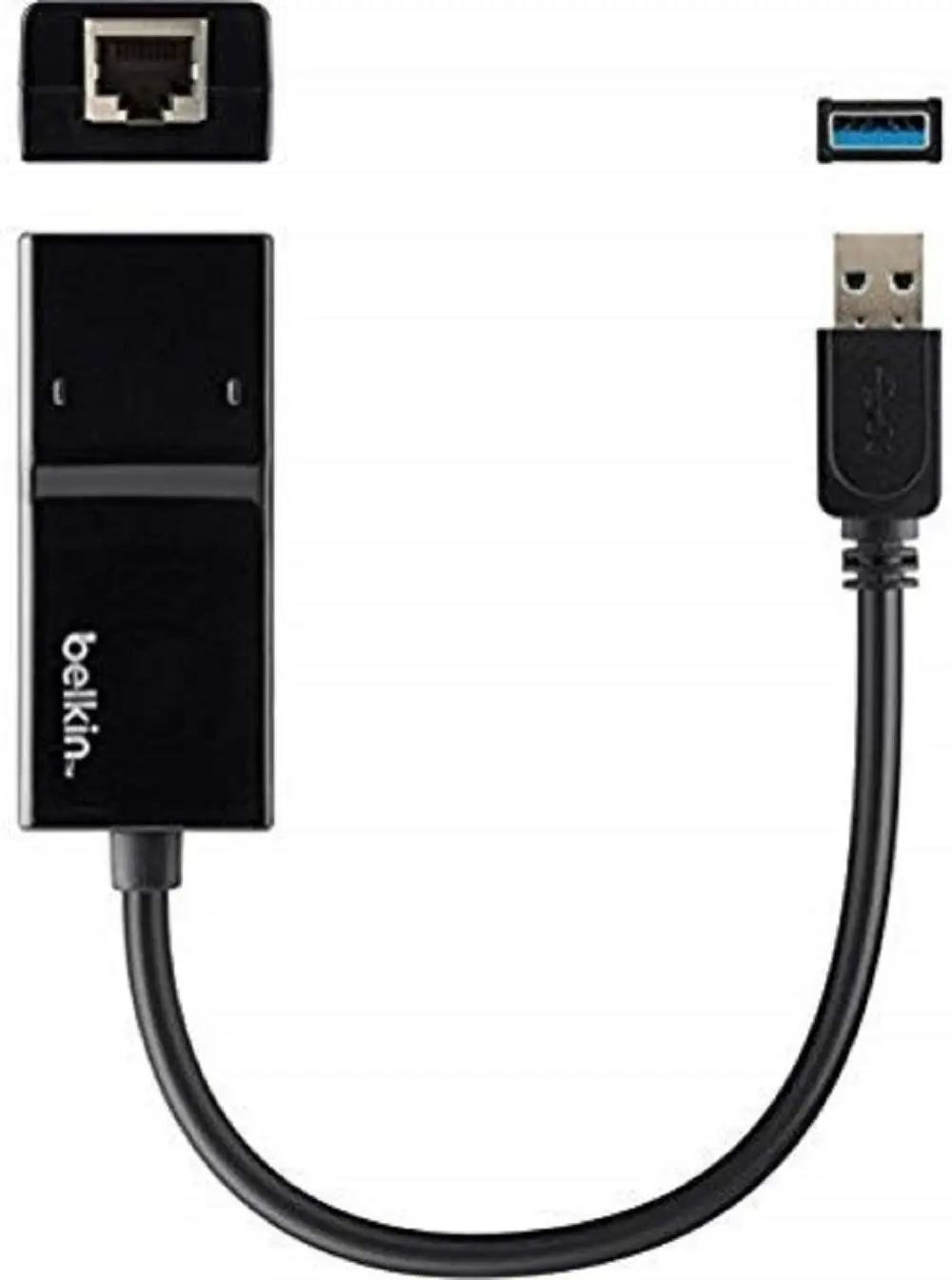 Belkin USB 3.0 to Gigabit Ethernet GbE Network Adapter 10/100/1000 - USB - 1 Port(s) - 1 x Network (RJ-45) - Twisted Pair