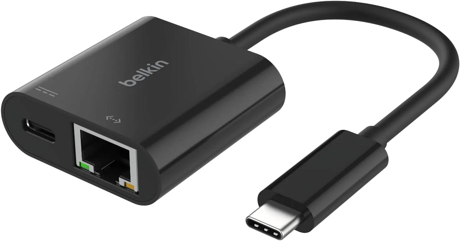 Belkin Connect USB-C to Ethernet + Charge Adapter 100W PD, Gigabit