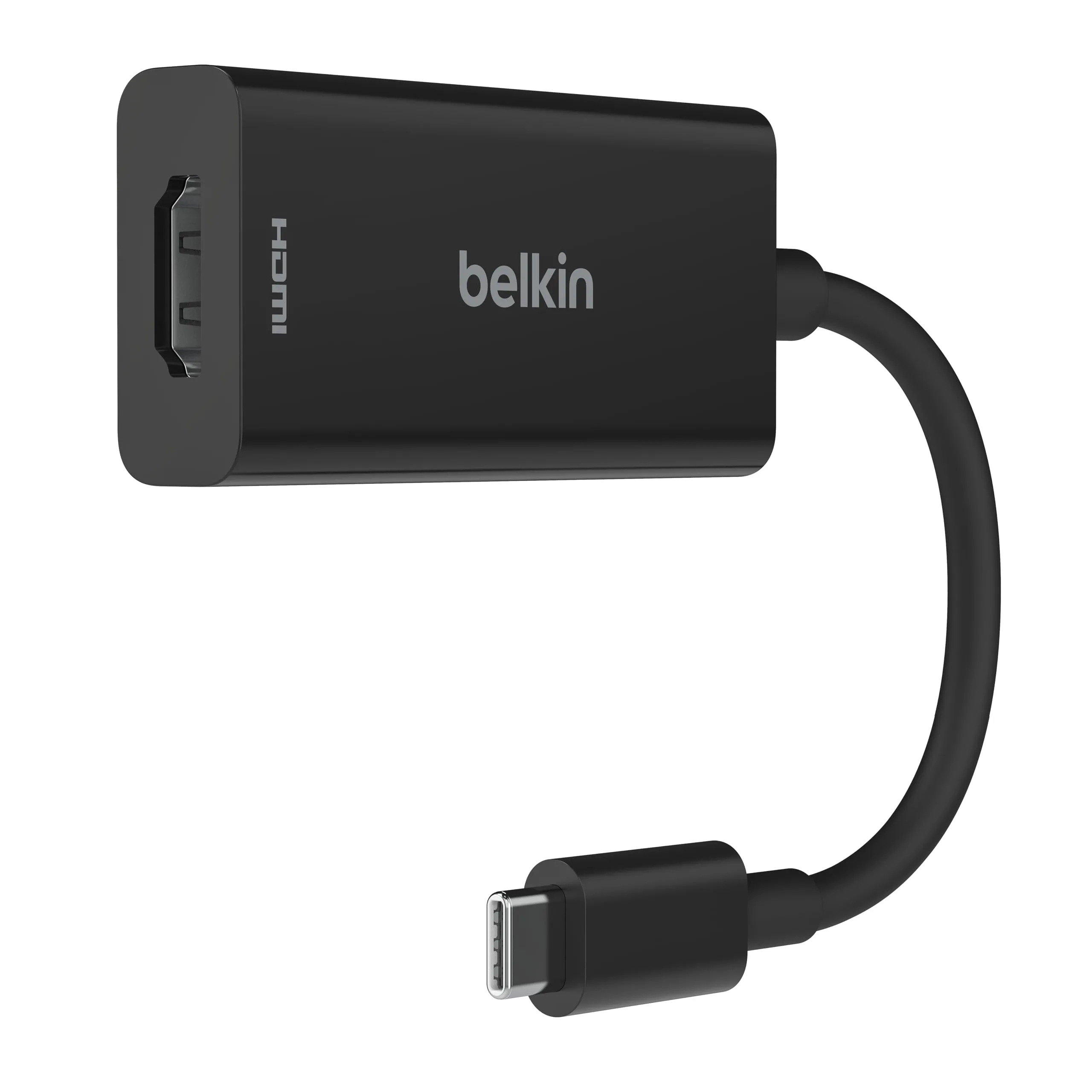 Belkin USB-C to HDMI 2.1 Adapter, 8K@60Hz 4K@144Hz, 4.33in Tethered Cable - Black