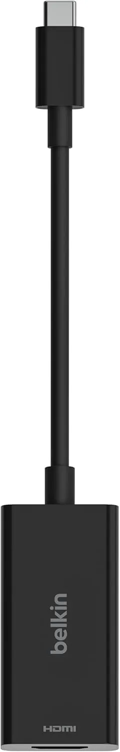 Belkin USB-C to HDMI 2.1 Adapter, 8K@60Hz 4K@144Hz, 4.33in Tethered Cable - Black