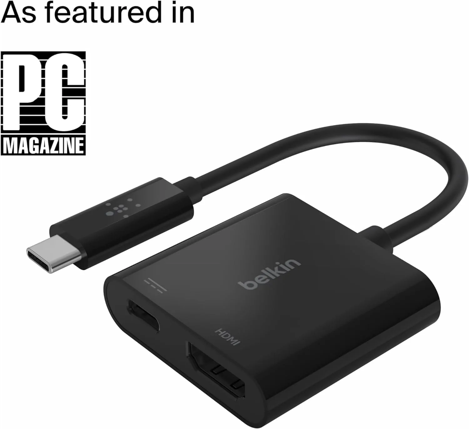 Belkin USB-C to HDMI + Charge Adapter — 4K UHD, 60W PD