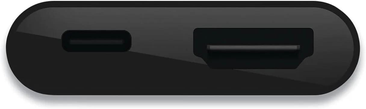 Belkin USB-C to HDMI + Charge Adapter, HDMI/USB-C(F)/USB-C(M), 2.53", Black