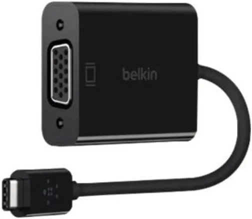 Belkin USB-C to VGA Adapter, Black (B2B143-BLK)