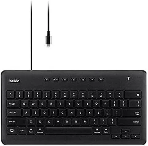 Belkin Wired Keyboard For Apple iPad With Lightning Cable - Works w/ Apple iPad, iPad Pro, iPad Mini