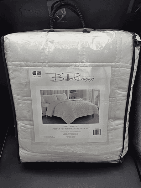 BellaRusso “Ivory Dreams” 3-Piece Reversible Coverlet Set (Queen)