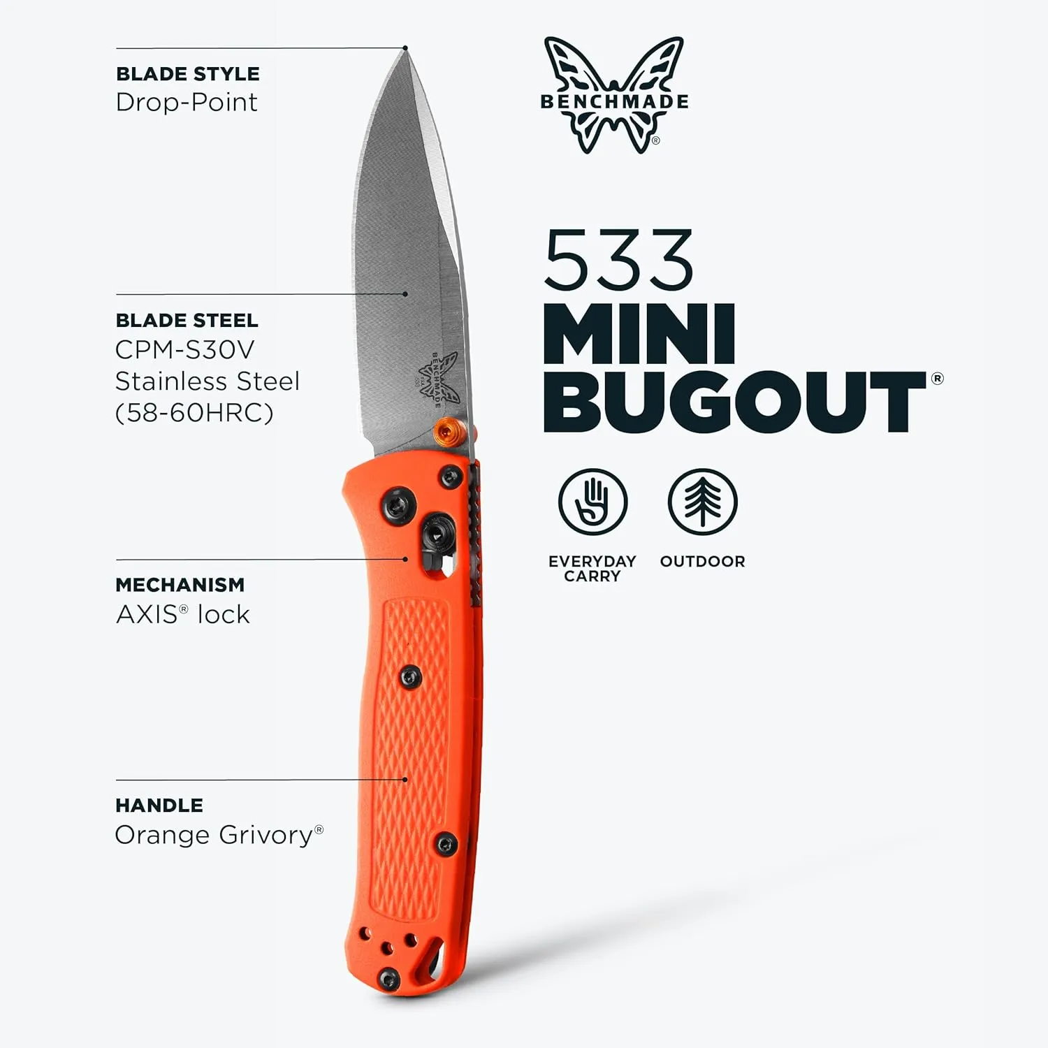 BENCHMADE Mini Bugout 533 Folding Knife