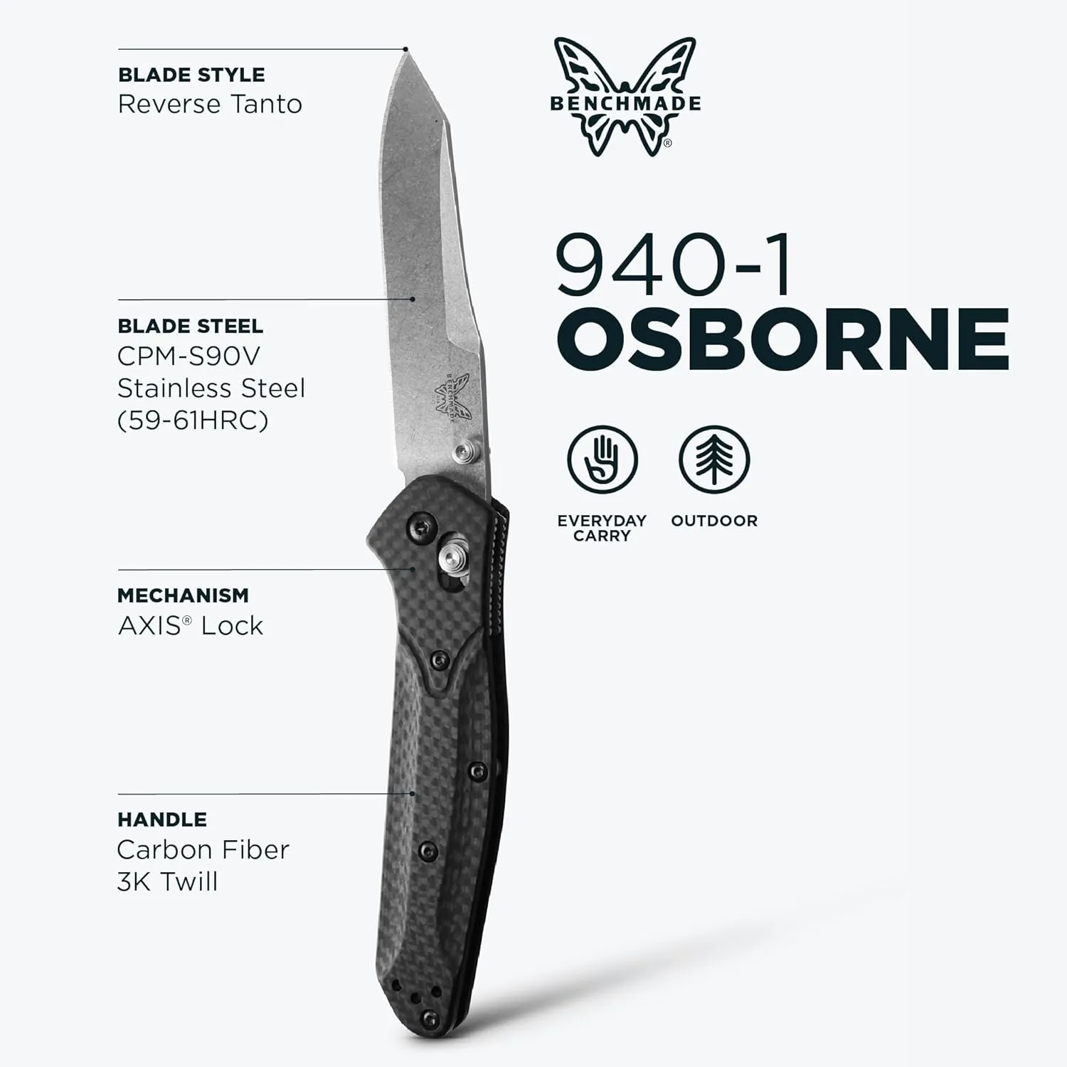 BENCHMADE Osborne 940 Folding Knife - AXIS Lock EDC