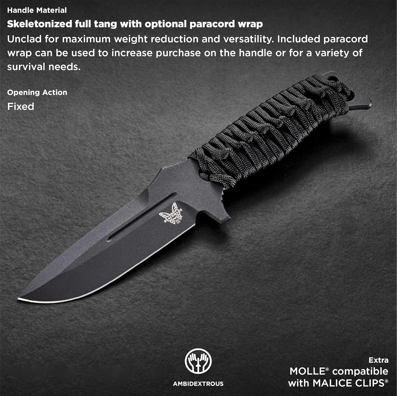 BENCHMADE Adamas 375 Fixed-Blade Tactical Knife