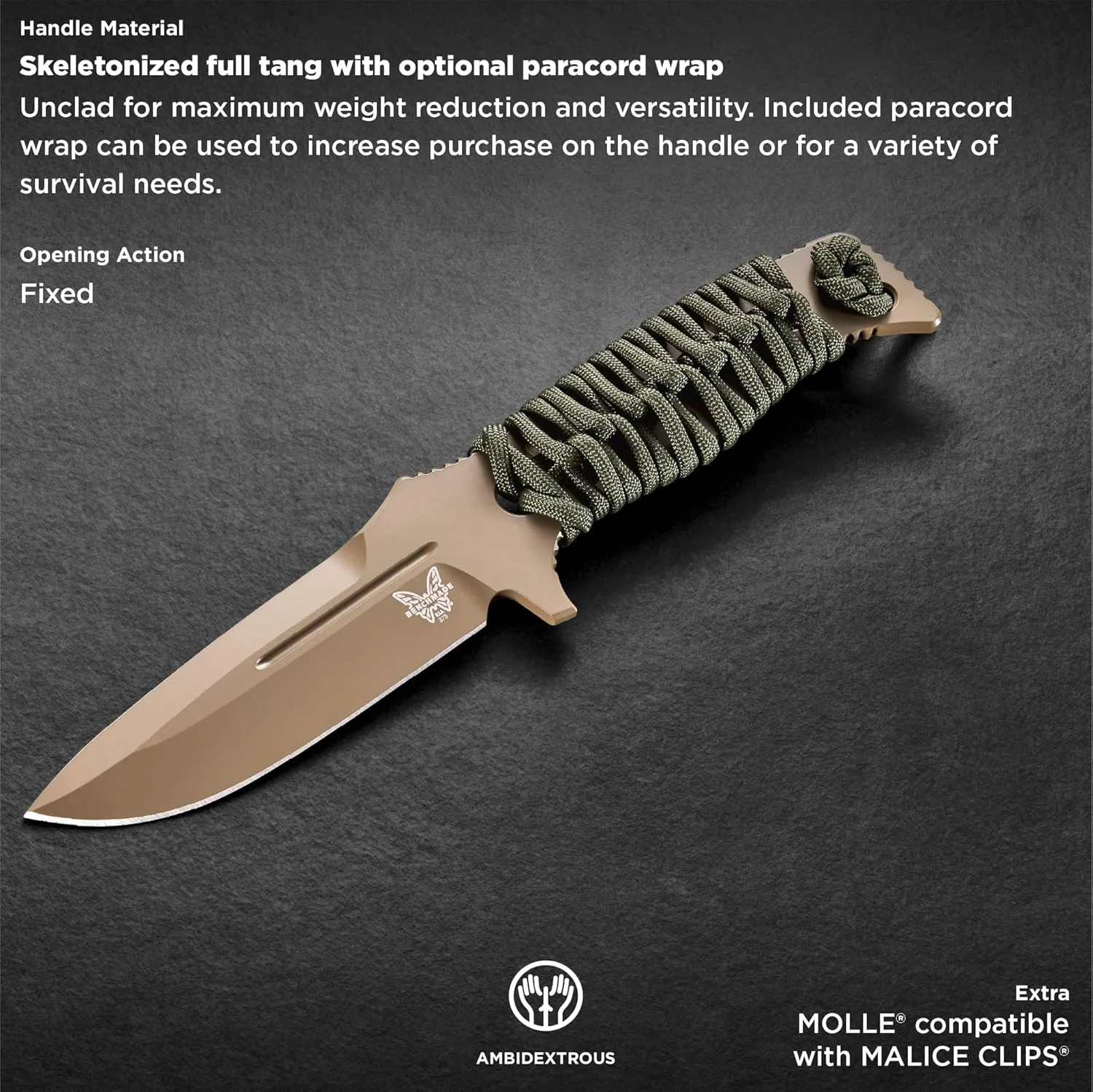 BENCHMADE Adamas 375 Fixed-Blade Tactical Knife