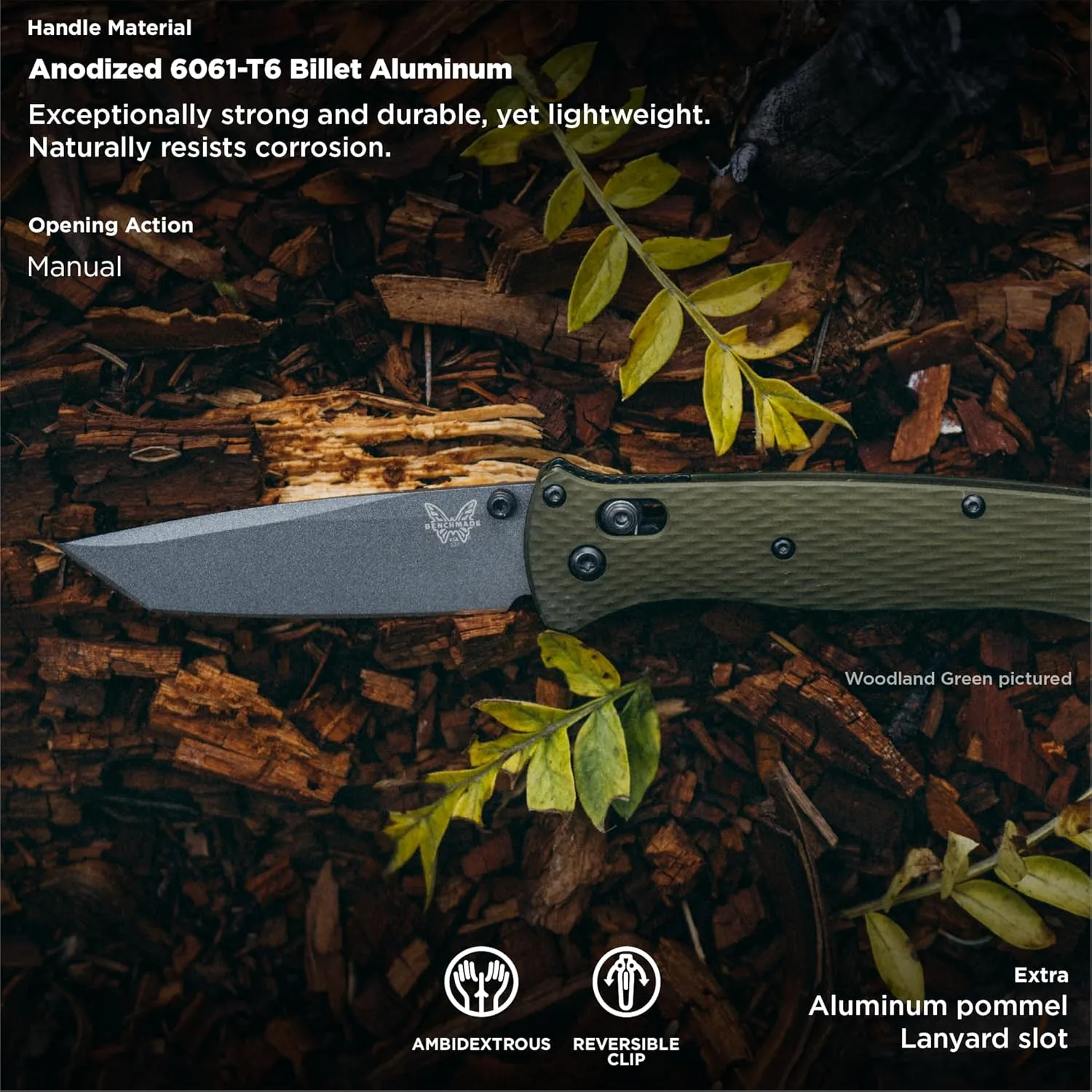 BENCHMADE Bailout 537 Tactical EDC Knife - Tanto Blade, AXIS Lock