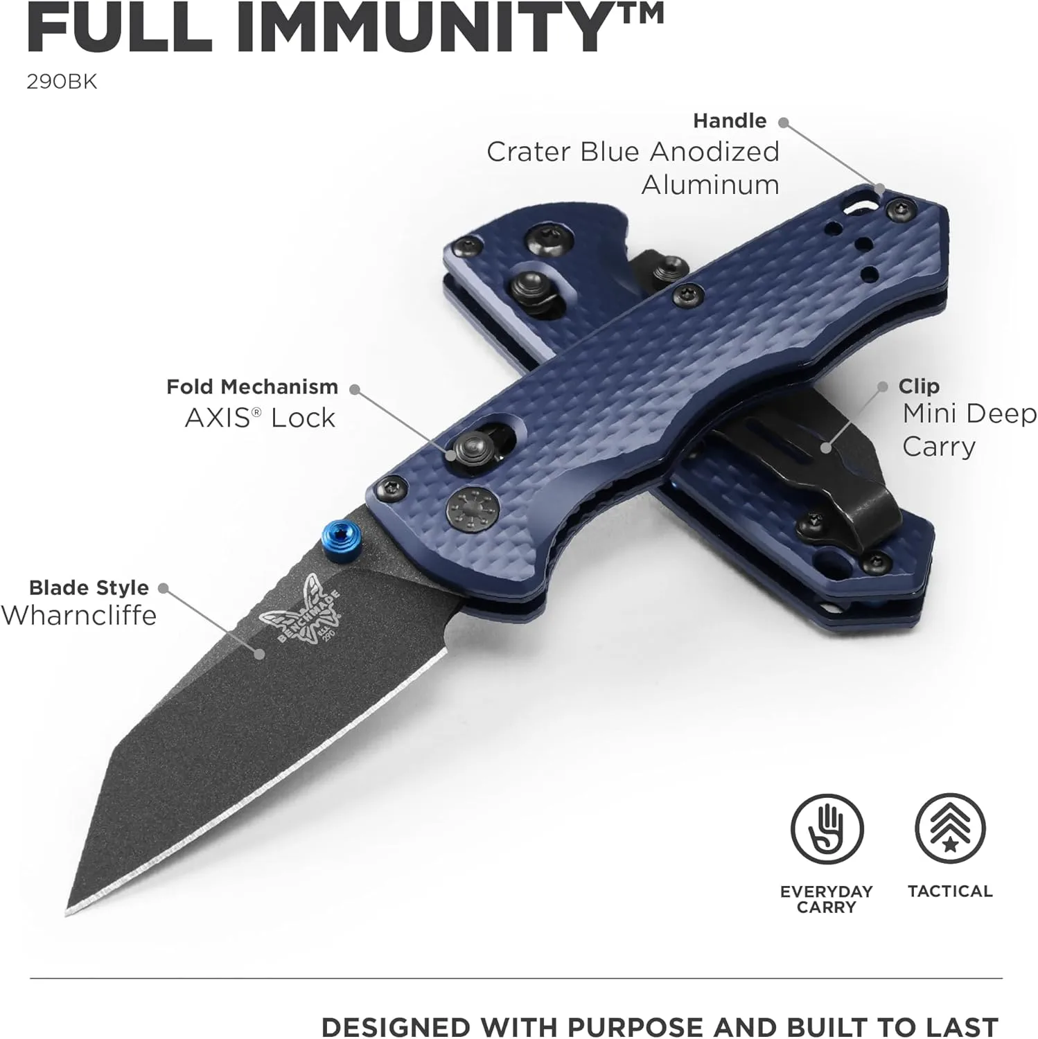 BENCHMADE Full Immunity 290 Tactical Knife