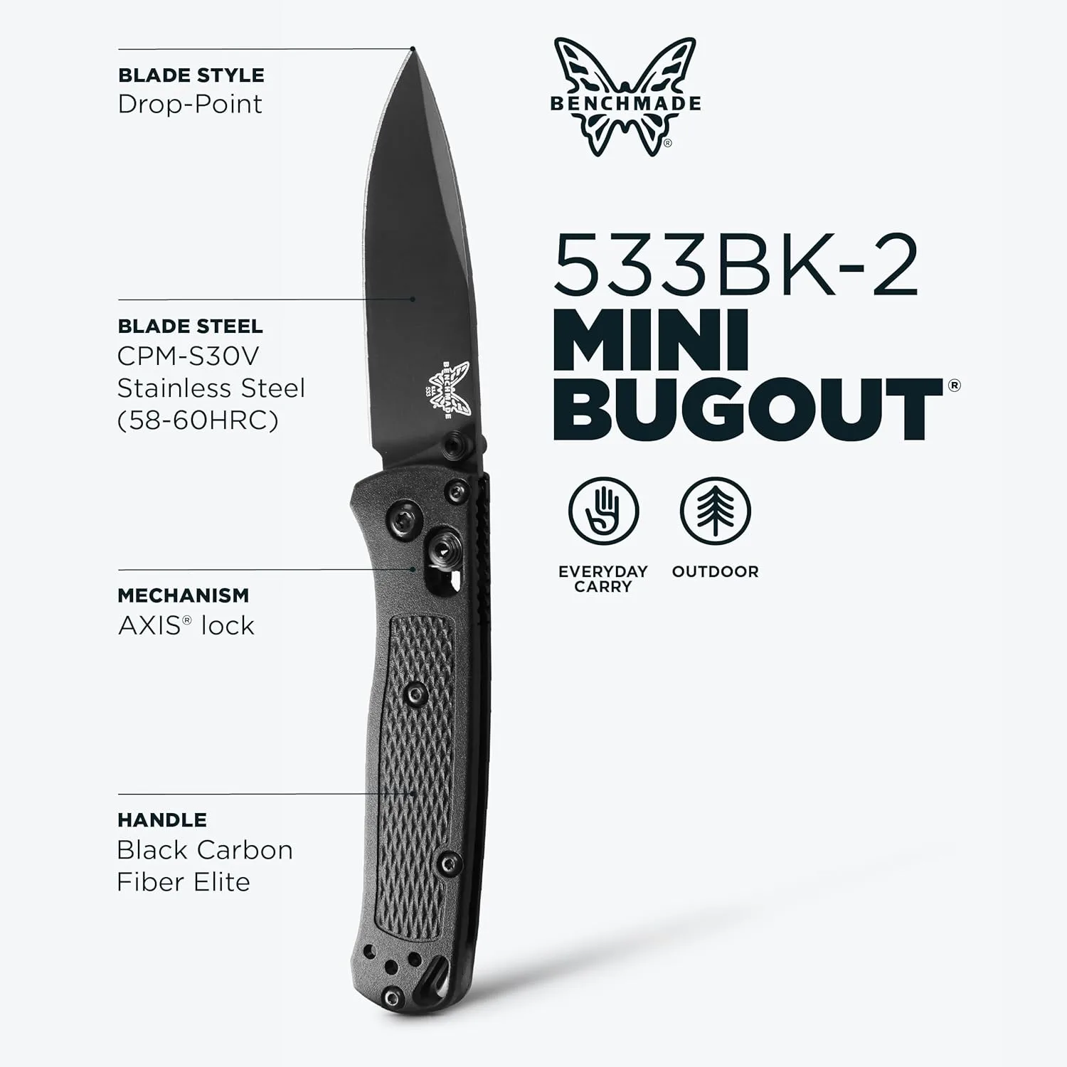 BENCHMADE Mini Bugout 533 Folding Knife