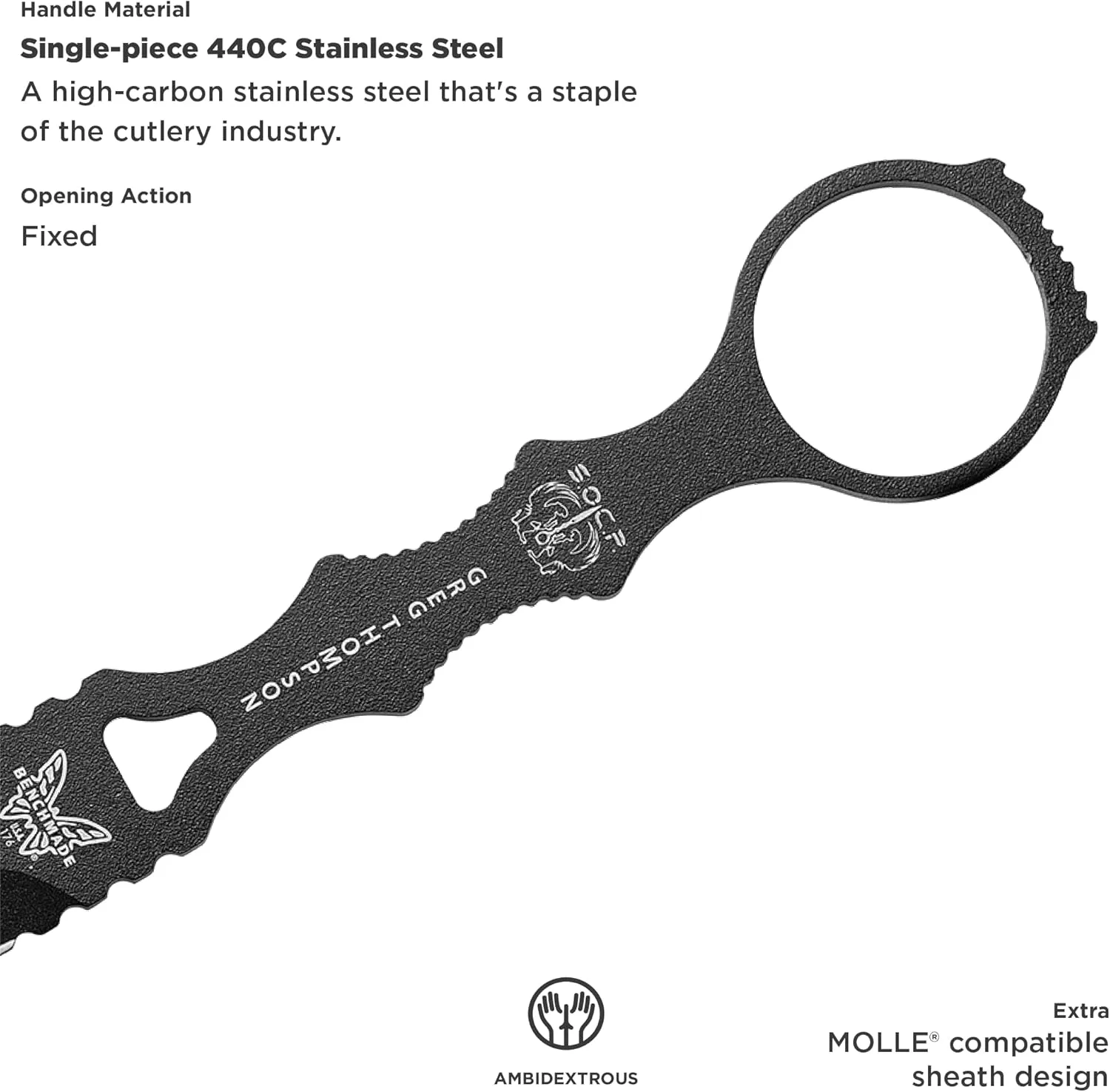 BENCHMADE SOCP 176 Skeletonized Dagger Fixed Blade Knife