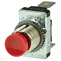 BEP 1001401 SPST Momentary Contact Switch, Red - Off/(On)