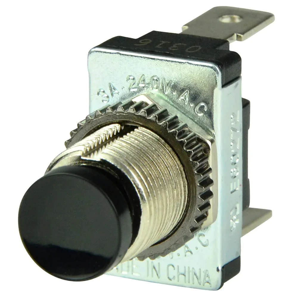 BEP 1001402 Black SPST Momentary Contact Off/(On) Switches