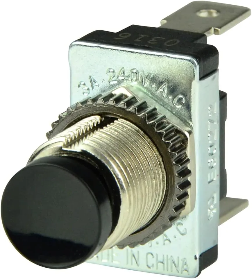 BEP 1001402 Black SPST Momentary Contact Off/(On) Switches