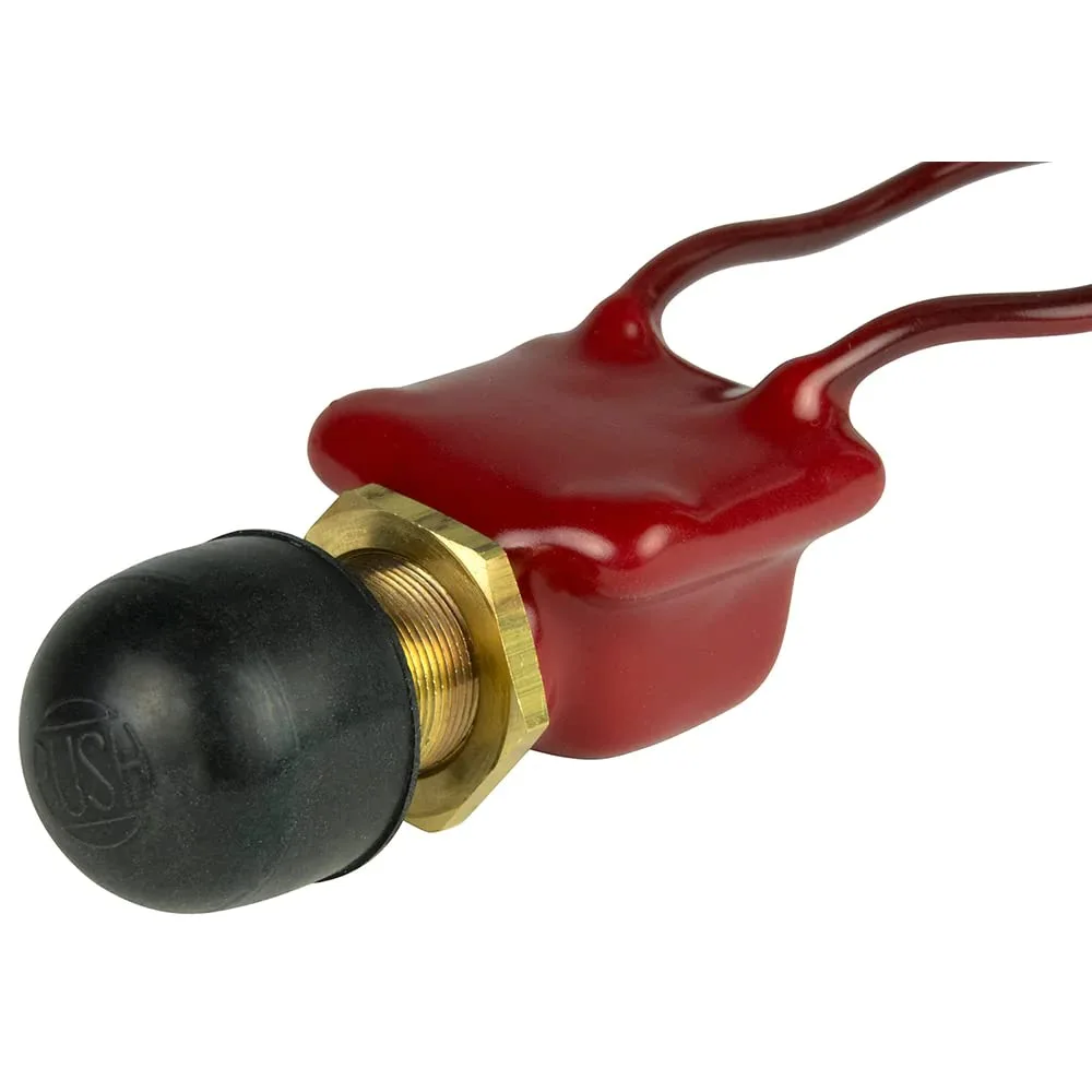 BEP 1001506 2 Position SPST PVC Coated Off/(On) Push Button Switches, red