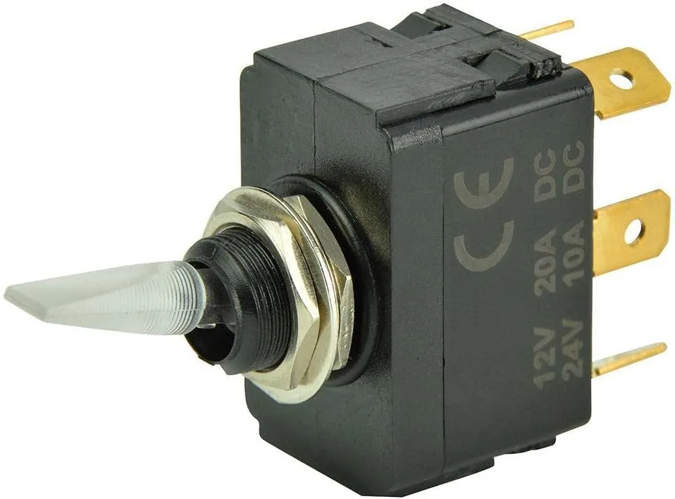 BEP 1001907 SPDT Lighted Toggle Switch - On/Off/On