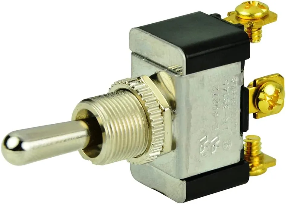 BEP 1002004 SPDT Chrome Plated Toggle Switch -(On)/Off/(On)