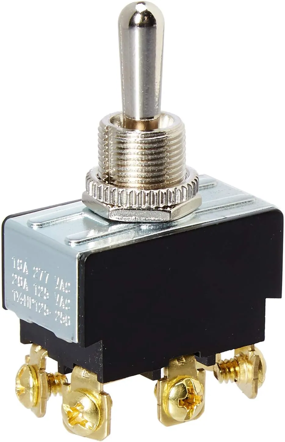 BEP 1002012 DPDT (On)/Off/(On) Chrome Plated Toggle Switch