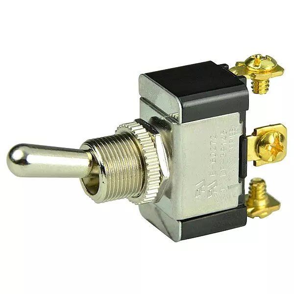 BEP 1002015 SPDT Chrome Plated Toggle Switch - On/Off/(On)