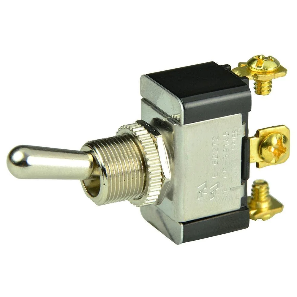 BEP 1002015 SPDT Chrome Plated Toggle Switch - On/Off/(On)