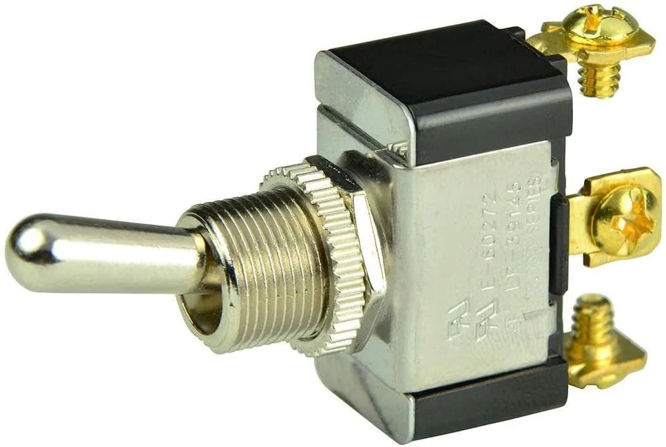 BEP 1002015 SPDT Chrome Plated Toggle Switch - On/Off/(On)