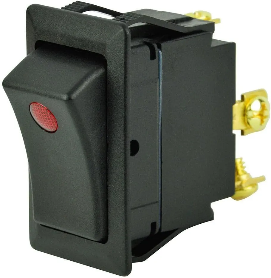 BEP 10A, 20A & 25A Rocker Switches - Marine Snap-In Panel Mount