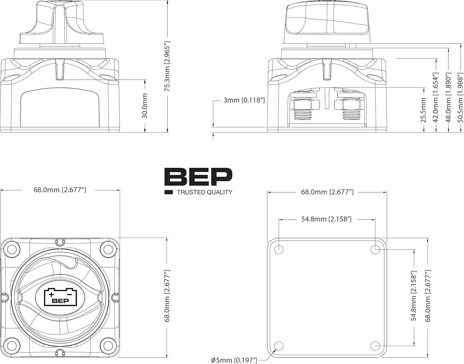 BEP Battery Switches and Selector Switches