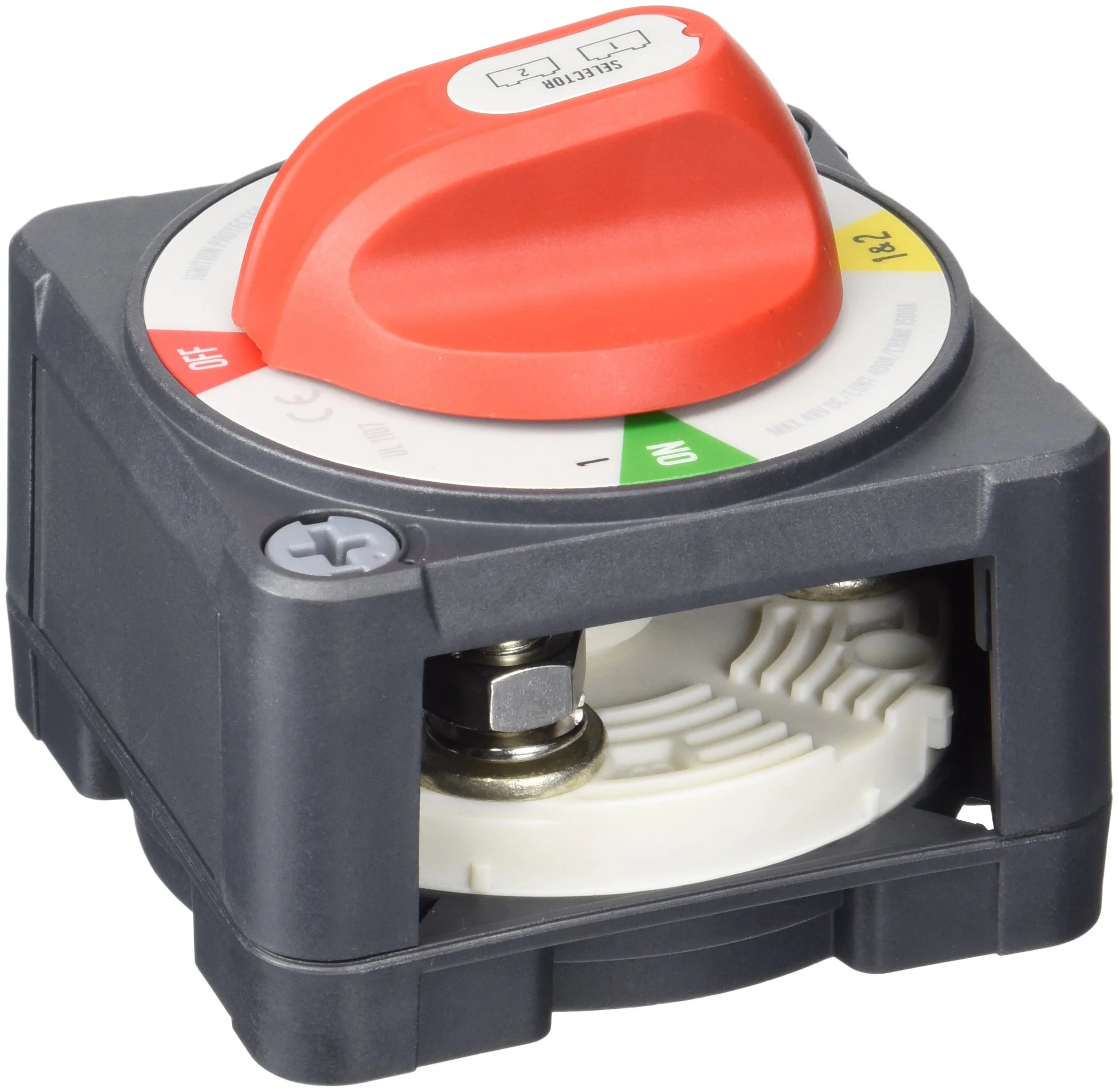 BEP 771-S-EZ Marinco Power Products Pro Installer 1-2-Both Off EZ-Mount Battery Selector Switch, Black Plastic