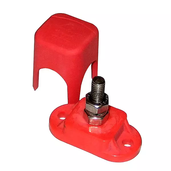 BEP IS-6MM-1R, Insulated Distribution Stud, Single 1/4" / Red (Pack of 20 pcs)