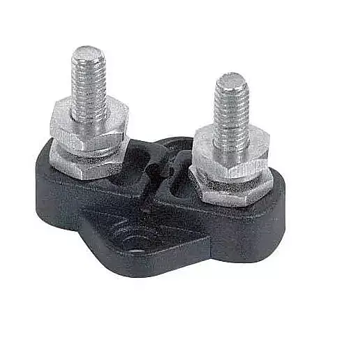 BEP IS-6MM-2, Insulated Distribution Stud, Dual 1/4" / Black (Pack of 35 pcs)