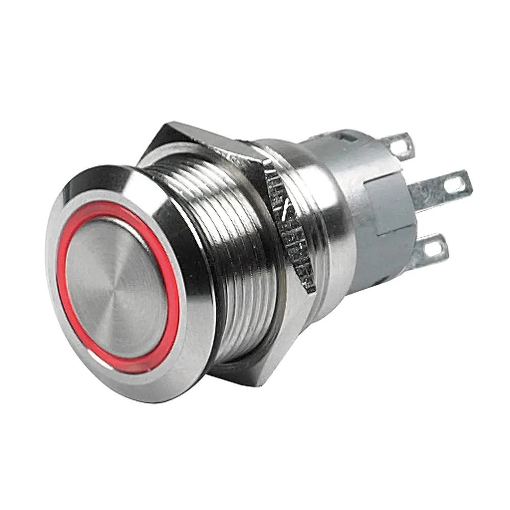Marinco 80-511-0001-01 Push Button Switch - 12v Latching On/Off - Red Led