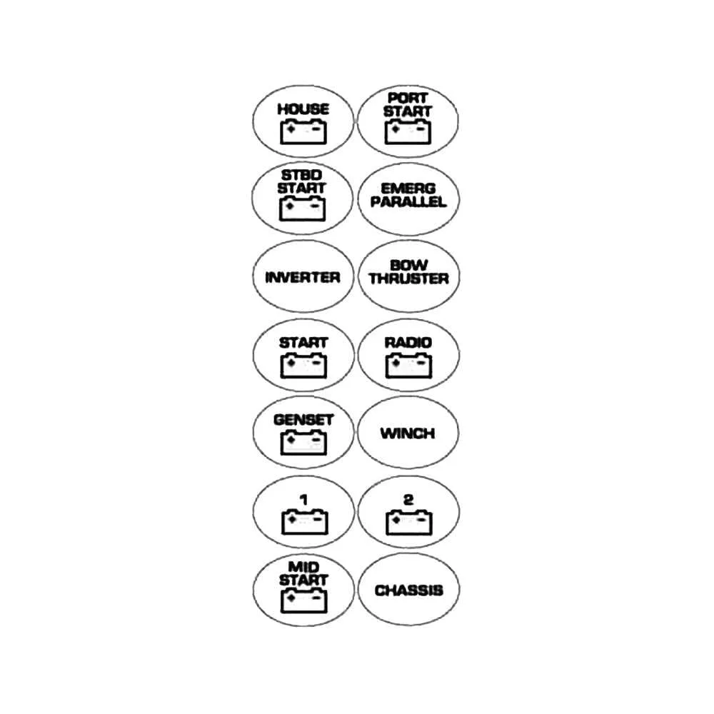 Marinco 713 Label Set - 701 Switch Made by Marinco
