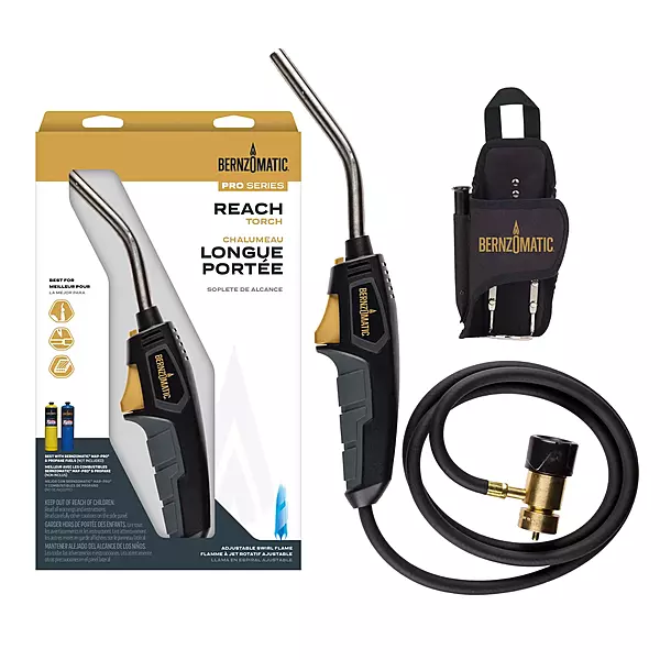 Bernzomatic BZ8250HT Reach Hose Torch, Trigger-Start Hose Torch with Included Holster For Fuel Canister