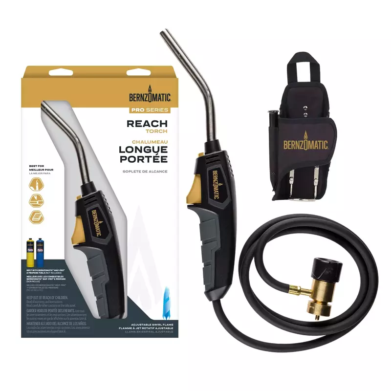 Bernzomatic BZ8250HT Reach Hose Torch, Trigger-Start Hose Torch with Included Holster For Fuel Canister