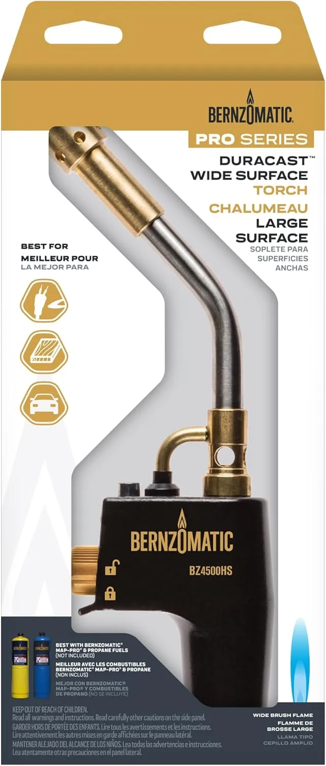 Bernzomatic® DuraCast® Wide Surface Torch - Durable Cast Body Aluminum Construction for Cooking, Heat Shrinking