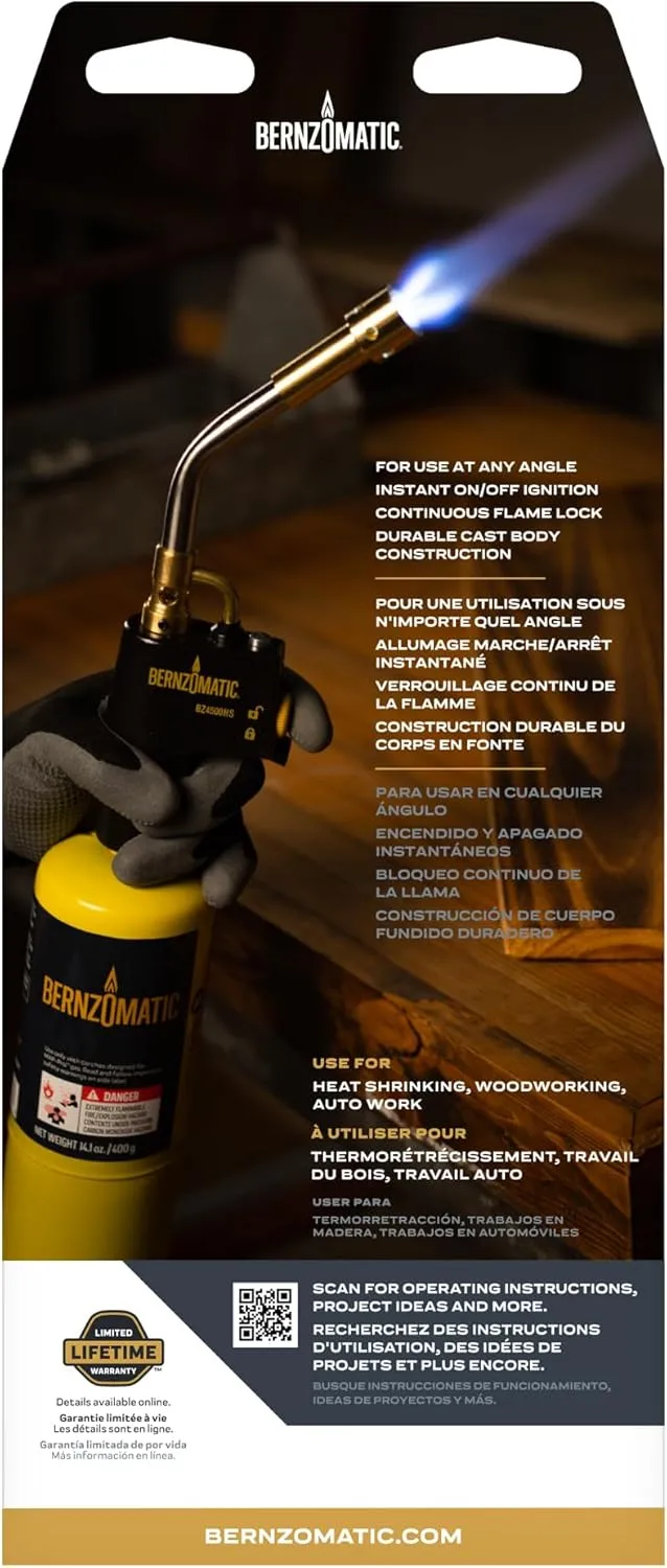 Bernzomatic® DuraCast® Wide Surface Torch - Durable Cast Body Aluminum Construction for Cooking, Heat Shrinking