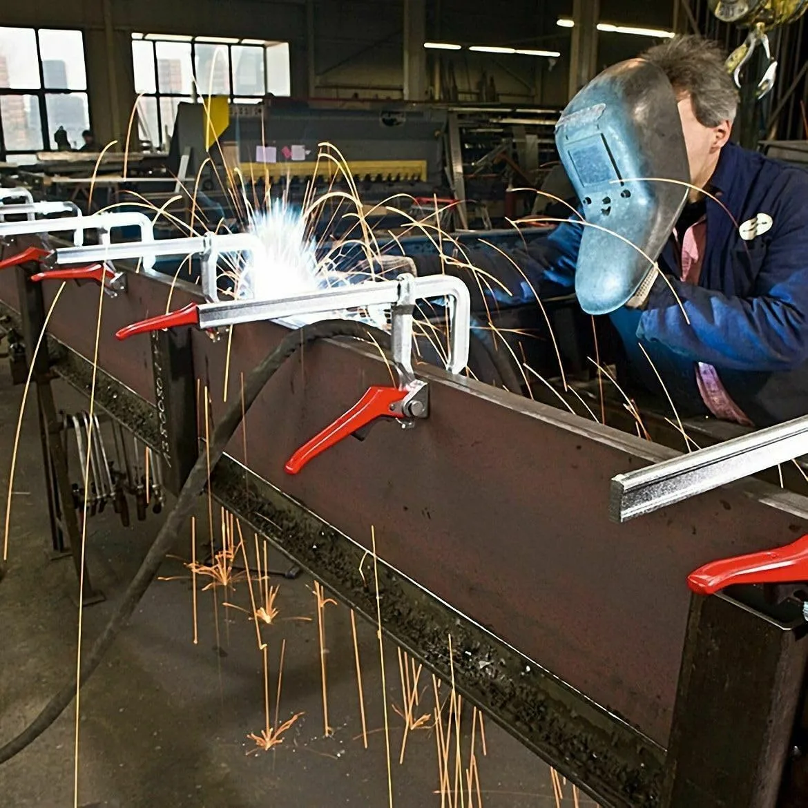 BESSEY Rapid Action Lever Clamp - 12-Inch -LC12 - Fast Action, Heavy Duty Clamps for Welding and Woodworking. Vibration