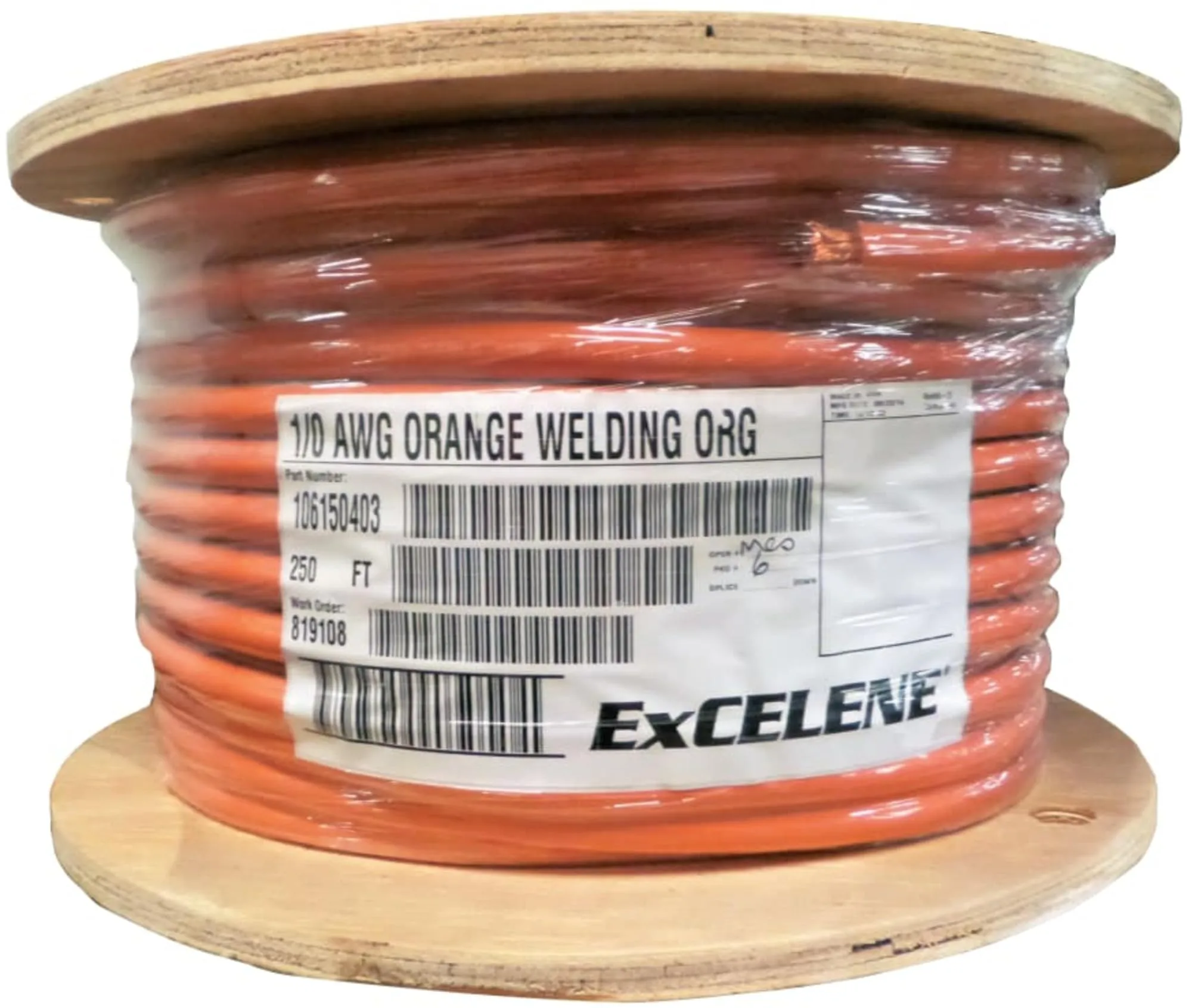 Best Welds - 10615-250 - 1/0-250 Whip Cable 34GAORG, Reel of 250