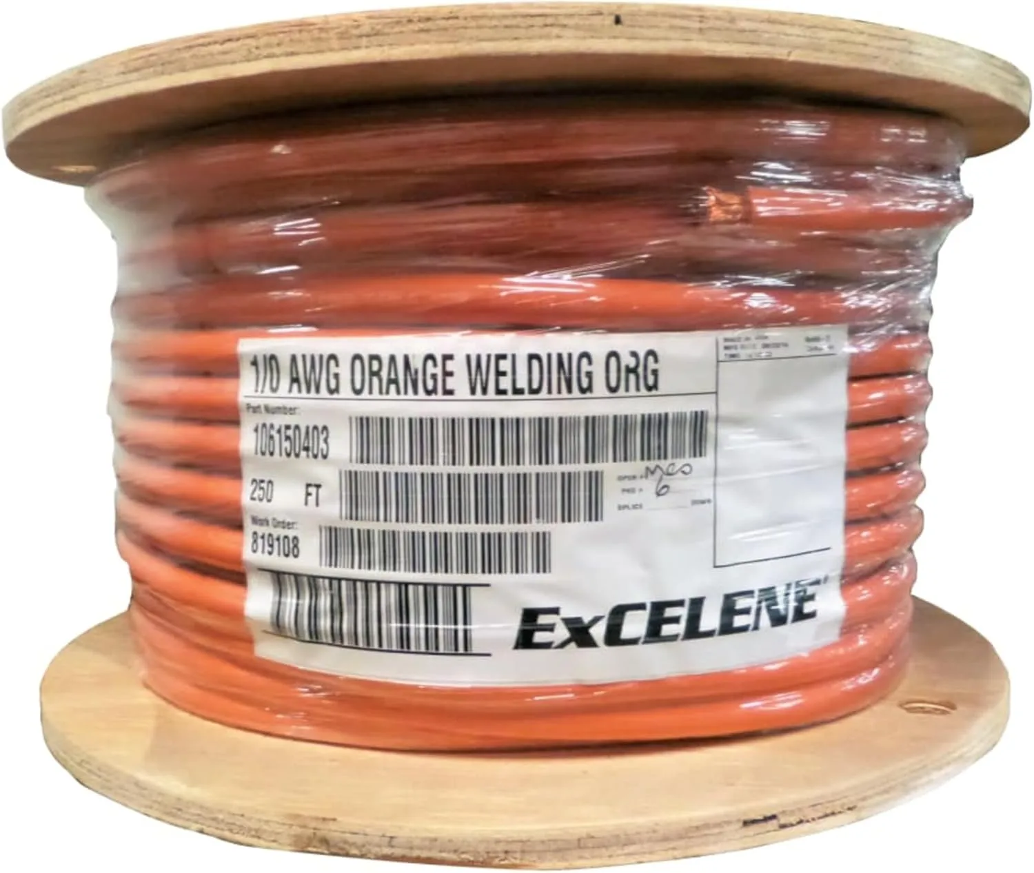 Best Welds - 10615-250 - 1/0-250 Whip Cable 34GAORG, Reel of 250