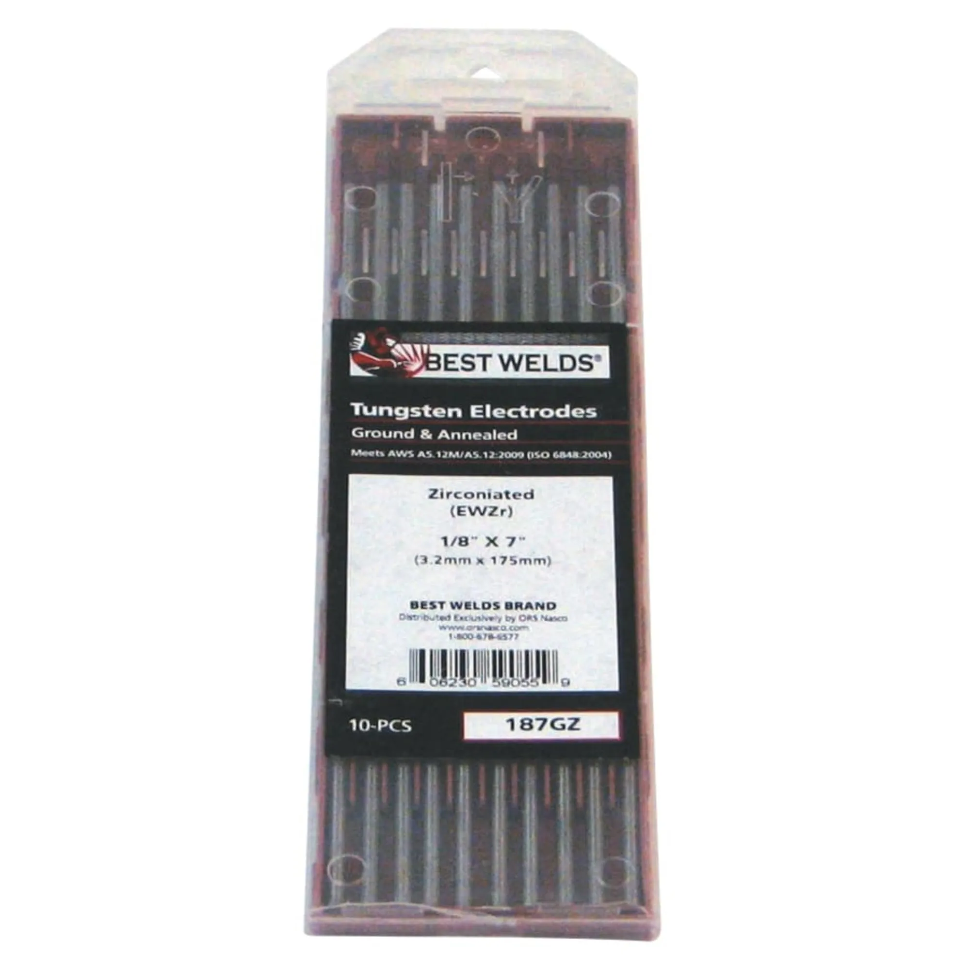 1/8 X 7 ZIRCONIATED TUNGSTEN 10/PK